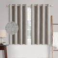 Miulee 100% Blackout Linen Textured Curtains for Bedroom Solid Thermal Insulated Warm Taupe Grommet Room Darkening Curtains & Drapes Luxury…
