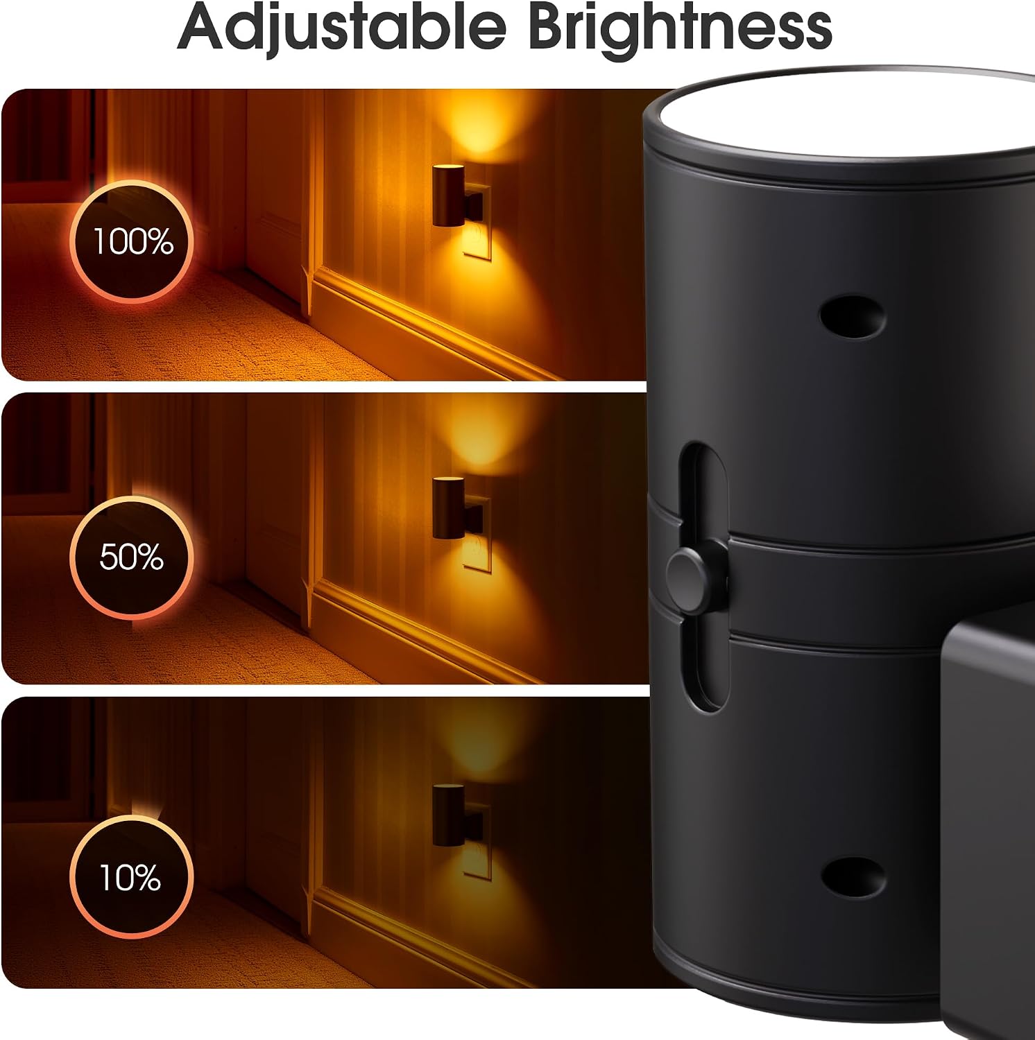 Briignite Night Lights Plug into Wall, Modern LED Night Light Plug in, Dusk to Dawn Sensor, Amber Night Light 0-100LM Adjustable…