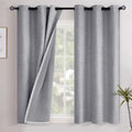 YoungsTex Grey Linen Blackout Curtains 54 Inch Length for Bedroom, Short Thermal Insulated Black Out Drapes with Grommet Energy Saving for…