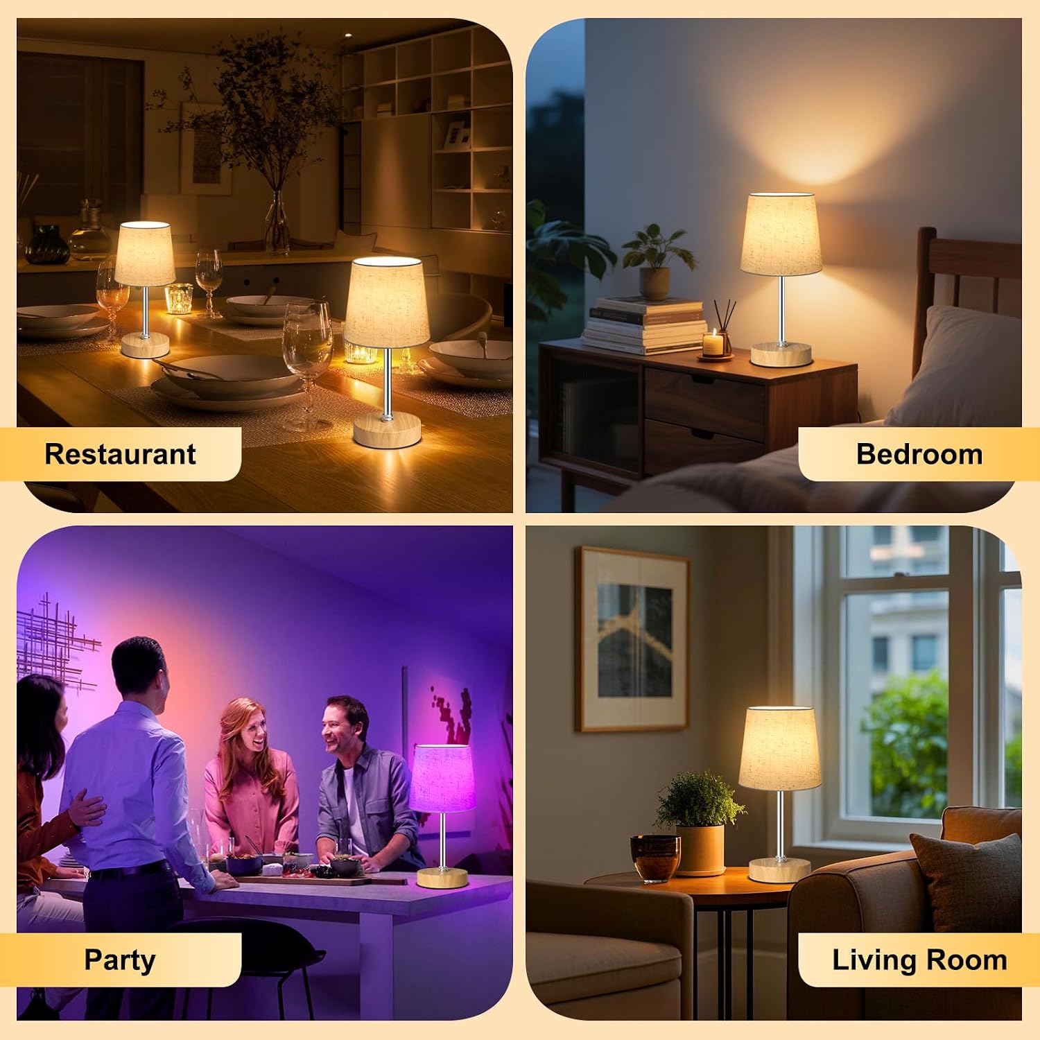 Wowag Small Cordless Table Lamp,5000mAh Rechargeable Battery Operated Desk Lamp,3 Colors & 7 RGB Stepless Dimmable, Portable Touch…