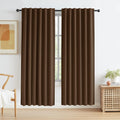 Keqiaosuocai Linen Blackout Door Curtains for Doorway 80 Inches Long, 100% Black Out Thermal Insulated Canvas Look Curtain Drapes Chocolate…