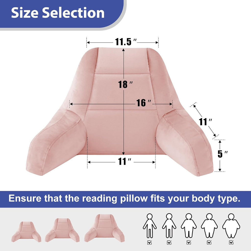Iaseahk Back Pillow for Bed Sitting Up, Reading Pillows for Beds, Bed Pillow for Sitting up, Backrest Pillows with Arms for Adult, Filled w…