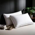 Ubauba Goose Feather Down Fiber Pillows King Size Set of 2, Supportive Gusseted Luxury Hotel Pillow, Comfortable Bed Pillow for Sleeping, C…