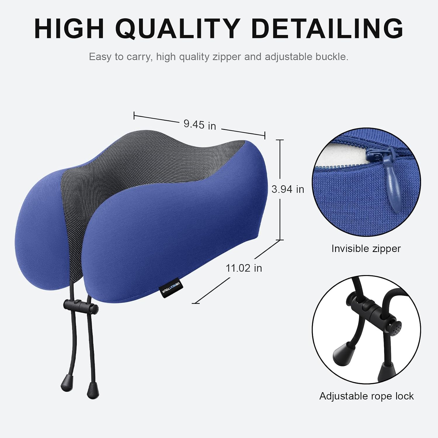 Urnexttour Travel Pillow for Airplane Memory Foam Neck Pillow, Soft & Support Travel Pillow for Travelling, Sleeping Rest, Car, Train and H…