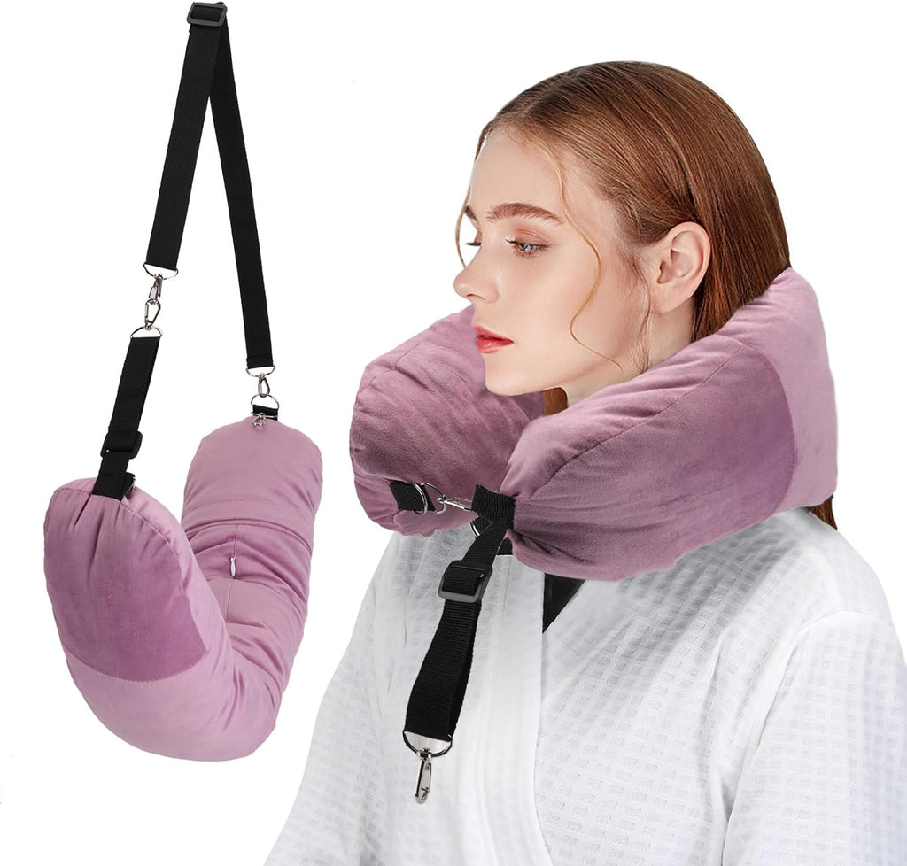 Stuffable Travel Pillow, Stuffable Neck Pillow for Travel, Neck Pillow Stuffed with Clothes Storage - No Extra Baggage Fees, Fits 5+ Days…