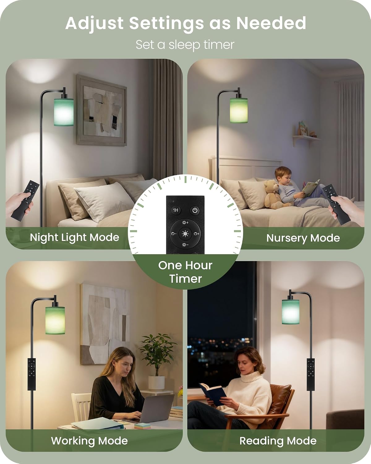 Dimmable Floor Lamp for Living Room with Remote and Foot Switch, Modern Standing, Corner Lamp,10W Bulb 3 Color Temperatures, for Bedroom…