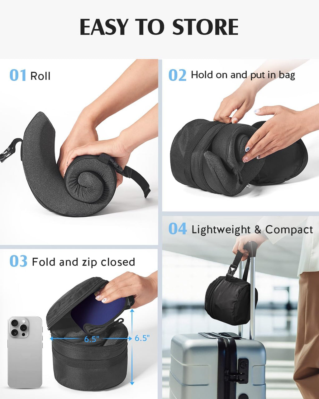 YFONG Travel Pillow for Long Flight Airplanes, Head Strap Combo with 3D Contoured Eye Mask for Sleep, Neck Pillow for Car Trip Essential…