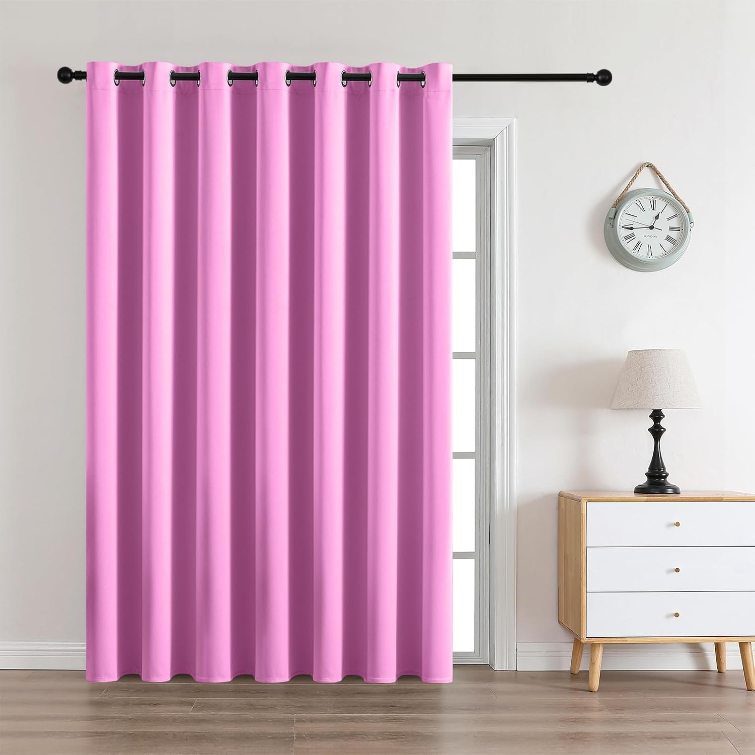 CUCRAF Custom Rose Purple Blackout Curtains 1 Panel Set, Thermal Insulated Grommet Room Darkening Curtain for Living Room Bedroom, Light…