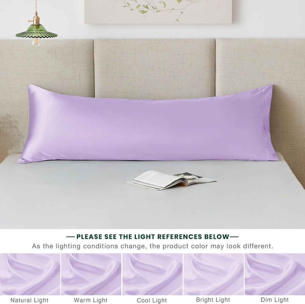 Lovescabin Love's cabin Satin Body Pillowcase 20x54, Cooling Pillow Cover for Hair and Skin, Silky Smooth with Envelope Closure, Similar to…