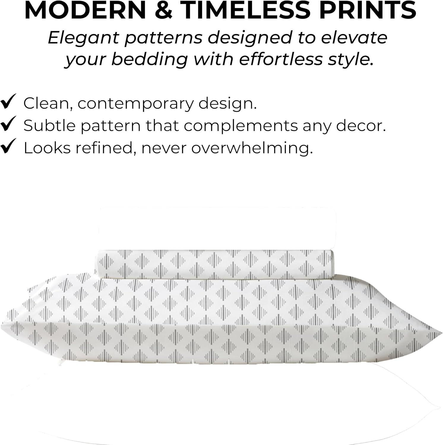 Twin Fitted Sheet with 18" Deep Pockets, No Flat - Percale Weave Natural - Breathable 100% Cotton Printed Bedding, 1 Fitted Sheet + 1…