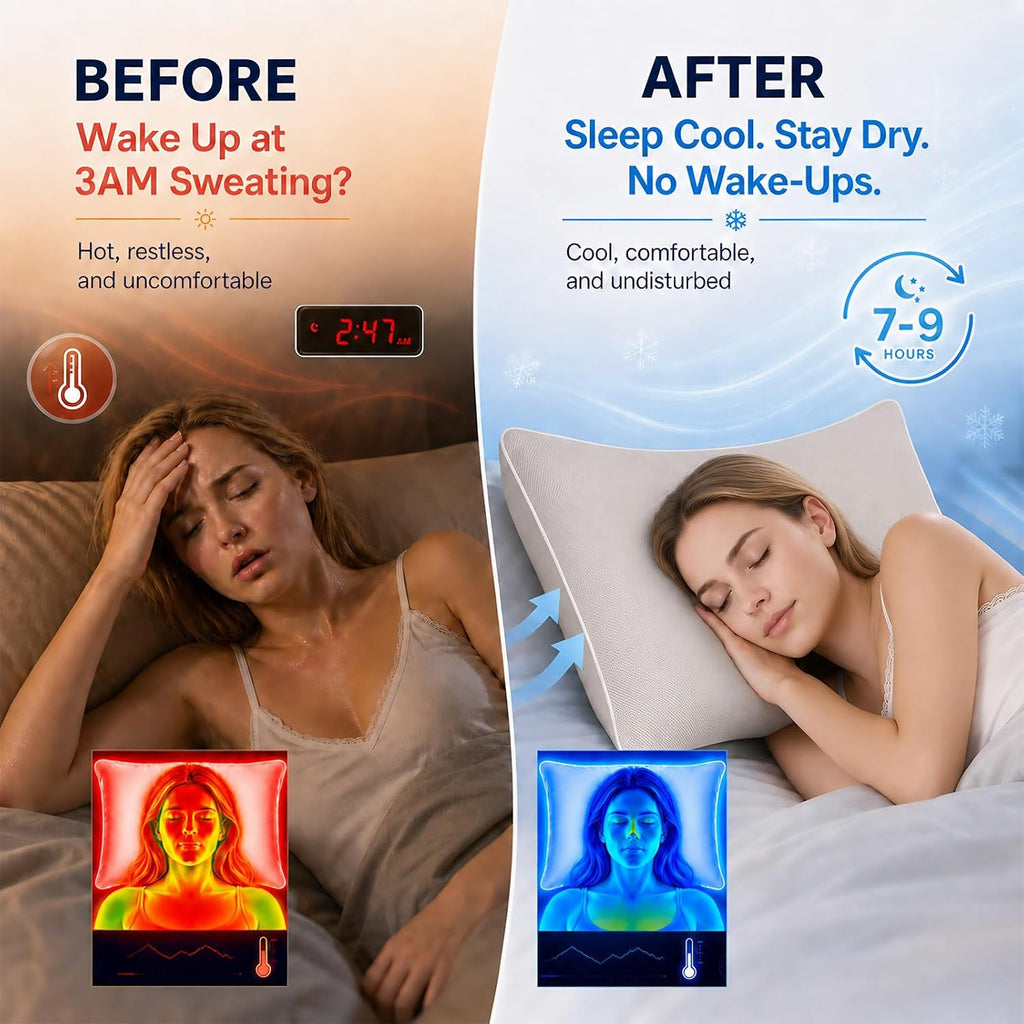 Cieltown Cooling Pillow Cases for Hot-Sleepers: Q-Max ≥0.4 Nylon Spandex Cool-to-Touch for Night Sweats - Waffle Weave for Dry & Com…