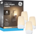 GE LED Night Lights Plug Into Wall, Dusk to Dawn Sensor, Ambient Lighting, Dorm Room Essentials, Nightlight for Bedroom, Bathroom Decor…