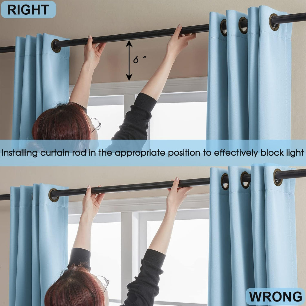 Rutterllow 100% Blackout Curtains, 96 inches 2 Panel Sets, Heat and Full Light Blocking Drapes with Grommets for Bedroom, Thermal Insulate…