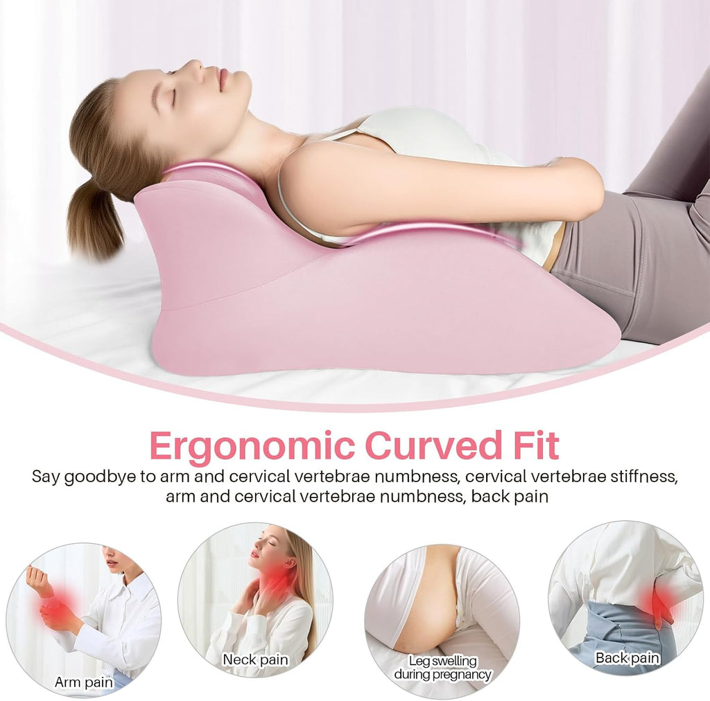 eleELEOPTION ele ELEOPTION Memory Foam Ergonomic Wedge Pillow Prone Reading Pillow for Bed Sofa Stomach Back and Neck Support Sitting Up wi…