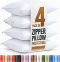 Utopiabedding Utopia Bedding 4 Pack Pillow Protectors with Zipper Queen Size, Soft Brushed Microfiber Fabric Pillow Cases, Shrinkage and Fa…