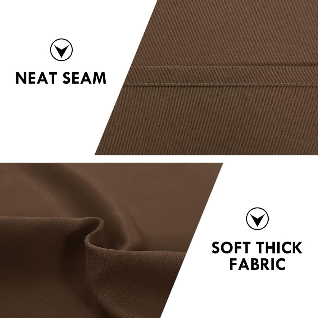 DWCN Blackout Curtains for Living Room Thermal Insulated, Energy Saving & Noise Reducing Bedroom Curtains, Brown, W 70x L 84 Inch, Set of…