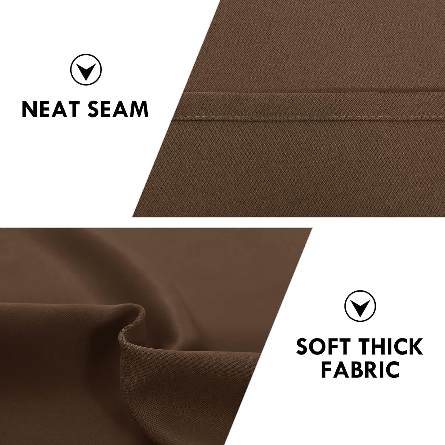 DWCN Blackout Curtains for Living Room Thermal Insulated, Energy Saving & Noise Reducing Bedroom Curtains, Brown, W 70x L 84 Inch, Set of…