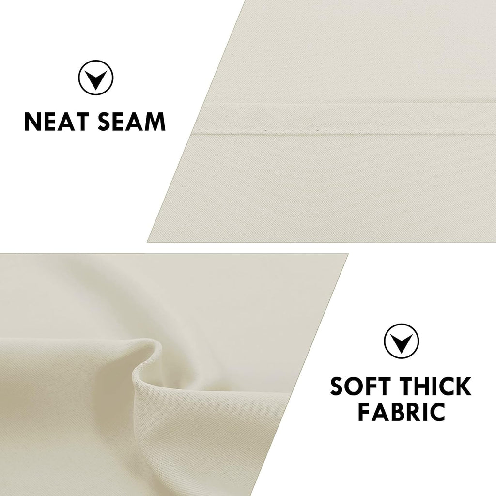 DWCN Light Beige Short Room Darkening Curtains for Kitchen/Bedroom, 42 x 36 inches Long - Energy Saving Window Drapes for Nursery with…