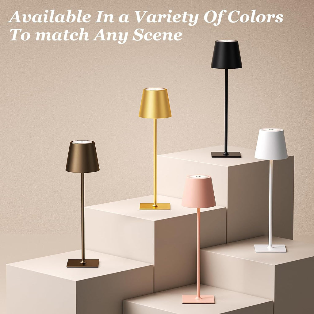 Kakanuo Cordless Rechargeable Table Lamp Black 5000mAh Battery Operated Lamps, 3 Colors Stepless Dimming Touch Lamp for Living Room…