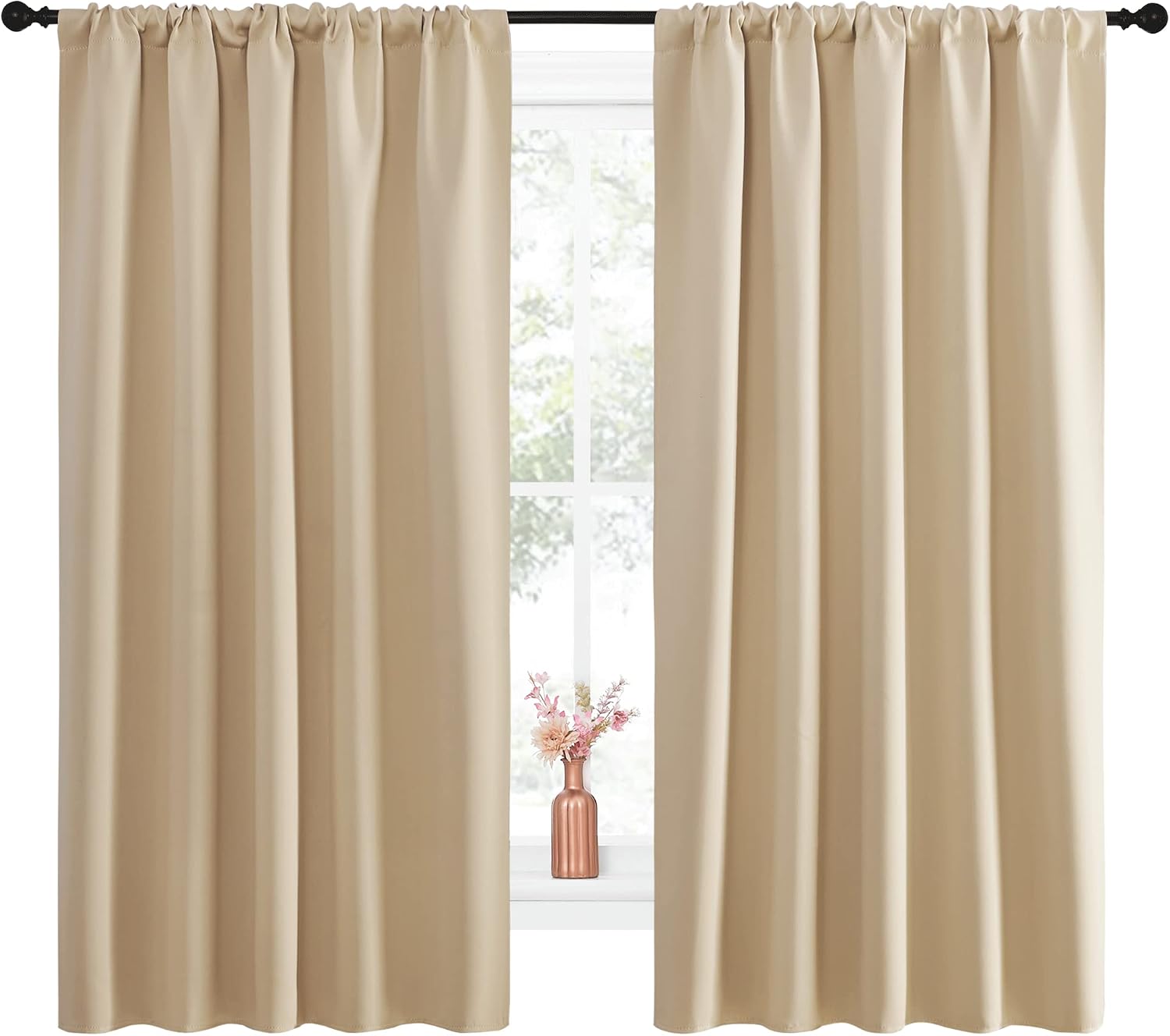 NICETOWN Room Darkening Curtains for Bedroom - Home Decoration Privacy Protection Thermal Insulated Solid Drapes/Draperies for Kitchen…