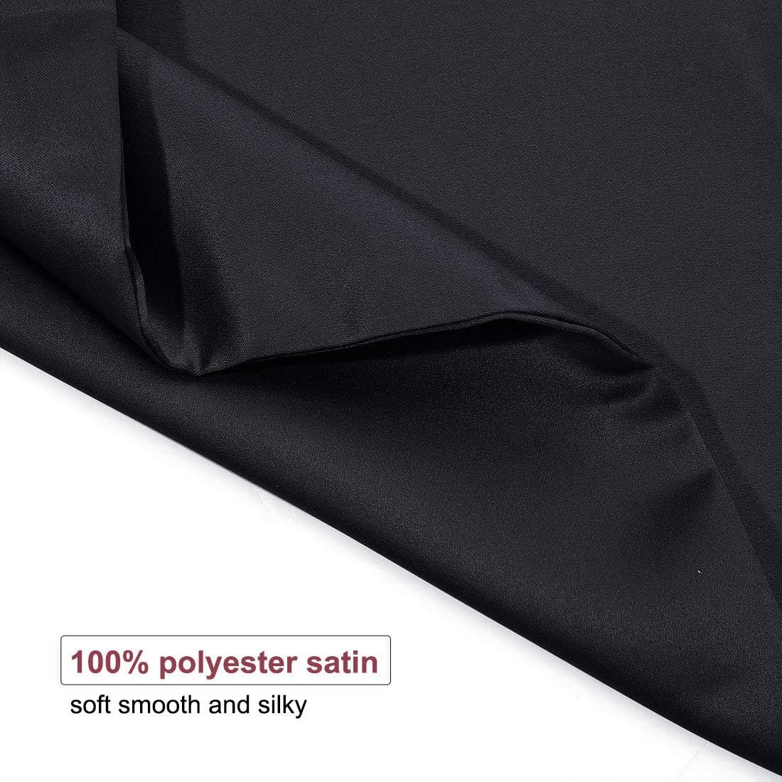 uxcell Travel Satin Pillowcase with Zipper, Super Soft and Luxury, Silky Pillow Cases Covers Set of 2, 14"x20", Black