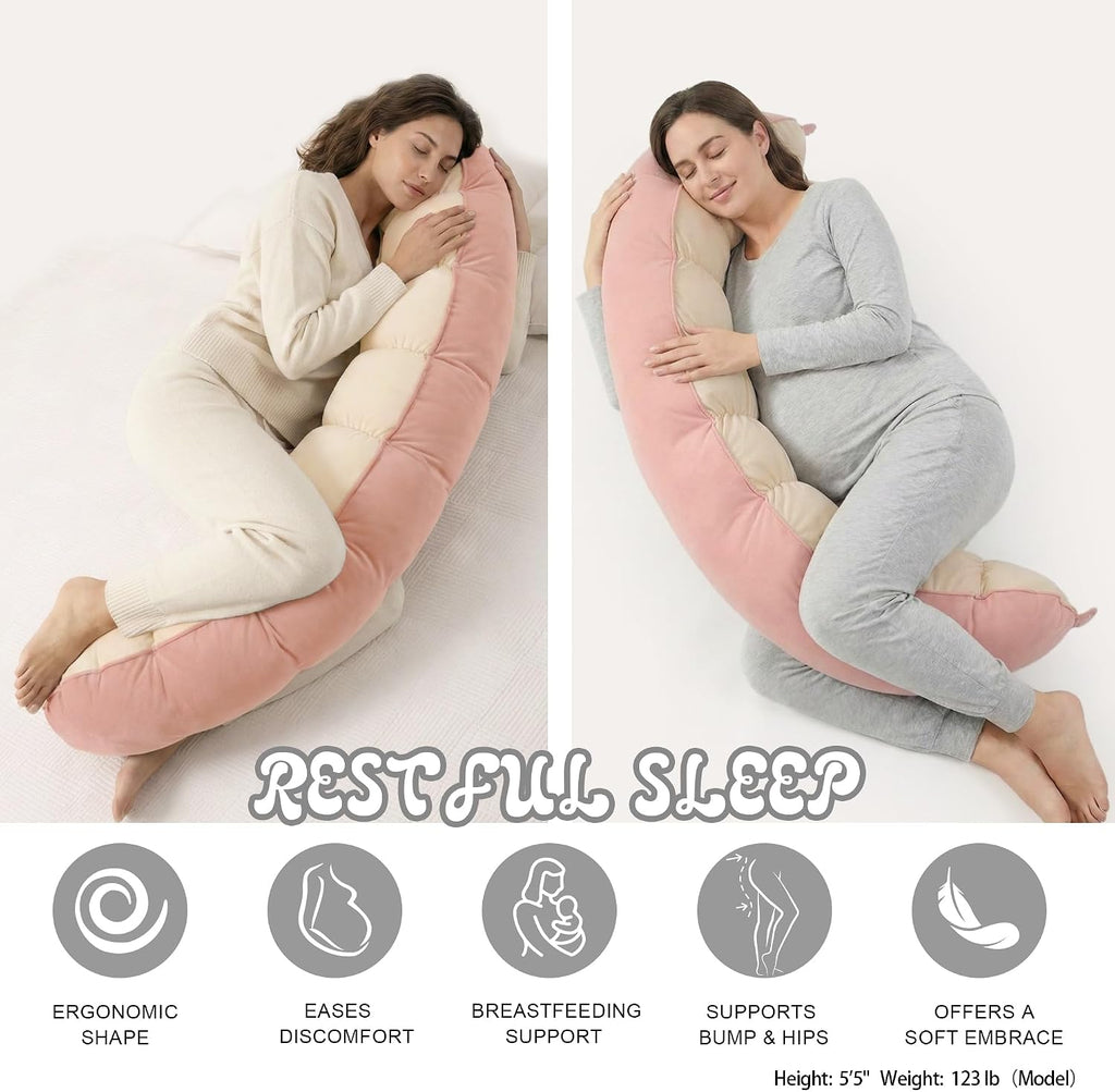 Peallow(Pat. Pend) – Long Round Body Pillow for Adults, Bolster Pillow for Sleeping, Soft and Supportive Pillow for Sleeping & Lumbar…