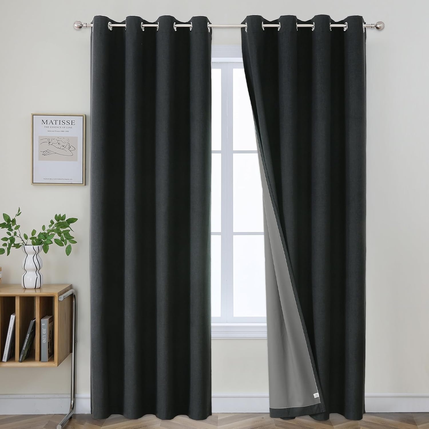 Joydeco Blackout Curtains 120 Inches Long 2 Panels Burg, Room Darkening Curtains for Bedroom, 100% Black Out Textured Thermal Drapes Privac…