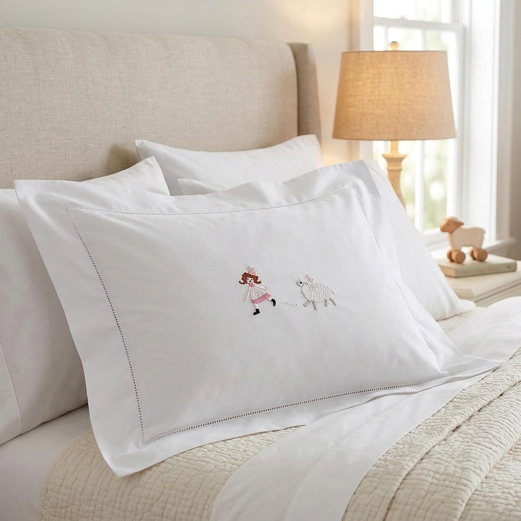 Jacaranda Living Embroidered Boudoir Pillow Cover – Handcrafted Embroidery, Fine Italian Cotton, Decorative Pillow Accent for Bedroom &…