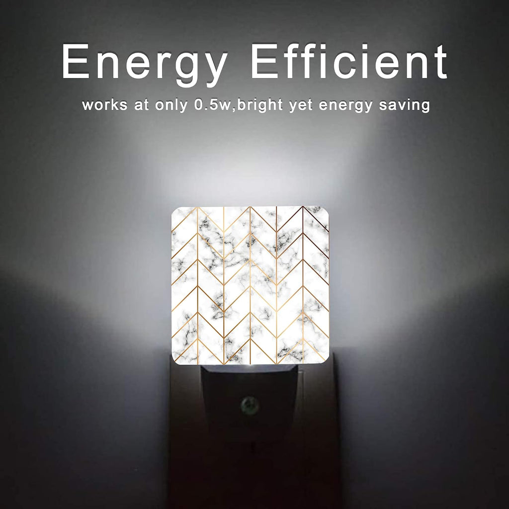 Marble Line Geometric Night Light, Plug-in Night Lights with Dusk-to-Dawn Sensor for Stairway/Hallway/Kitchen Sleep Friendly lamp for…