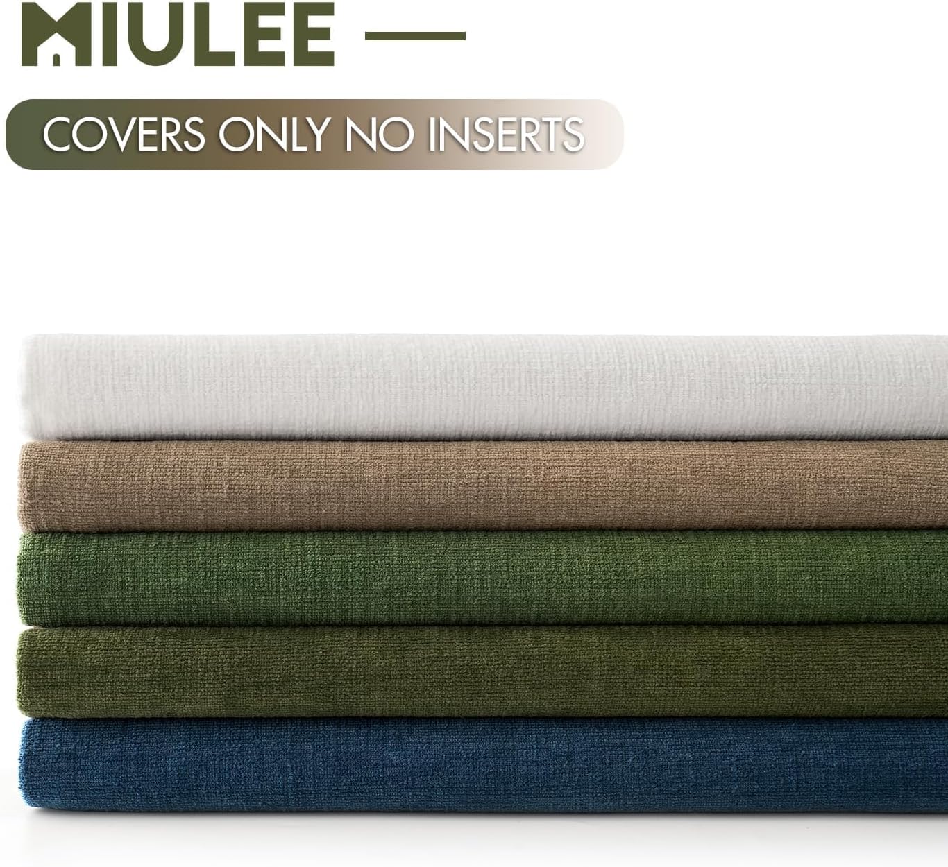 Miulee Olive Green Couch Pillow Covers 18x18 Inch, Set of 2 Soft Chenille Decorative Square Throw Pillow Covers Farmhouse for Sofa Living R…