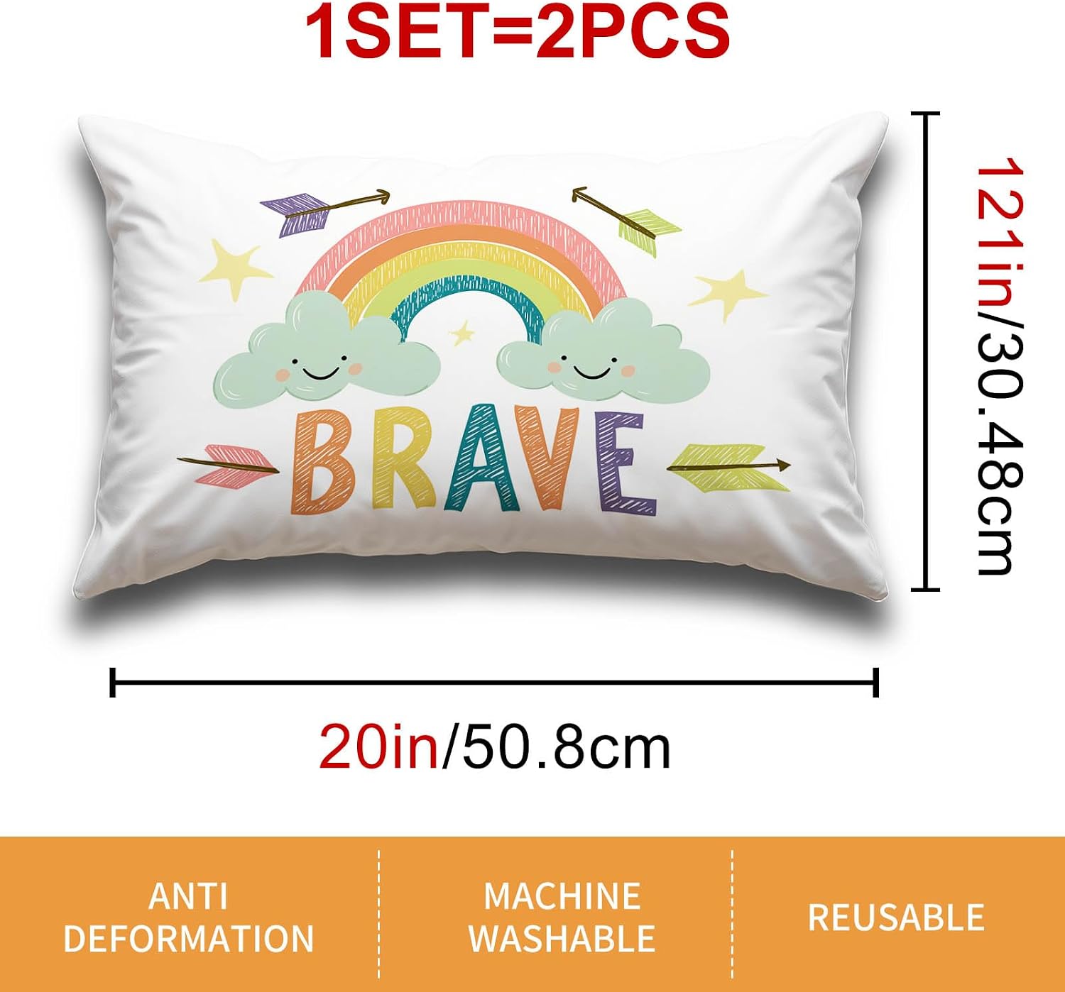 HOMETITUTE Pillow Covers Decorative Pack of 2 Satin 12x20 Inch Rainbow Cloud Art Lumbar Throw Pillow Cases for Sofa Couch Living Room…