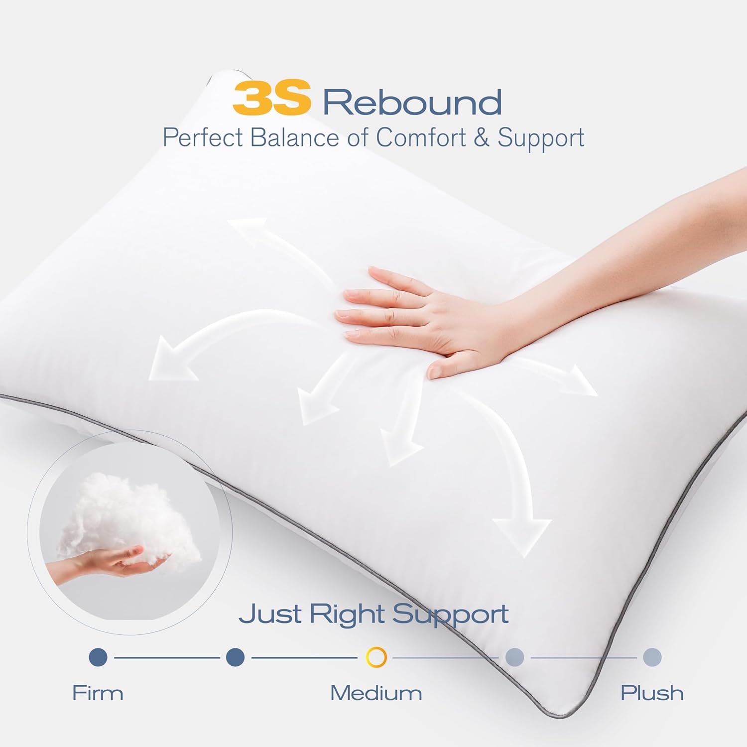 Standard Pillows Set of 2, Ultra Thick Down Alternative Bed Pillows, Cooling Hotel Quality Standard Pillow for Back, Stomach or Side…