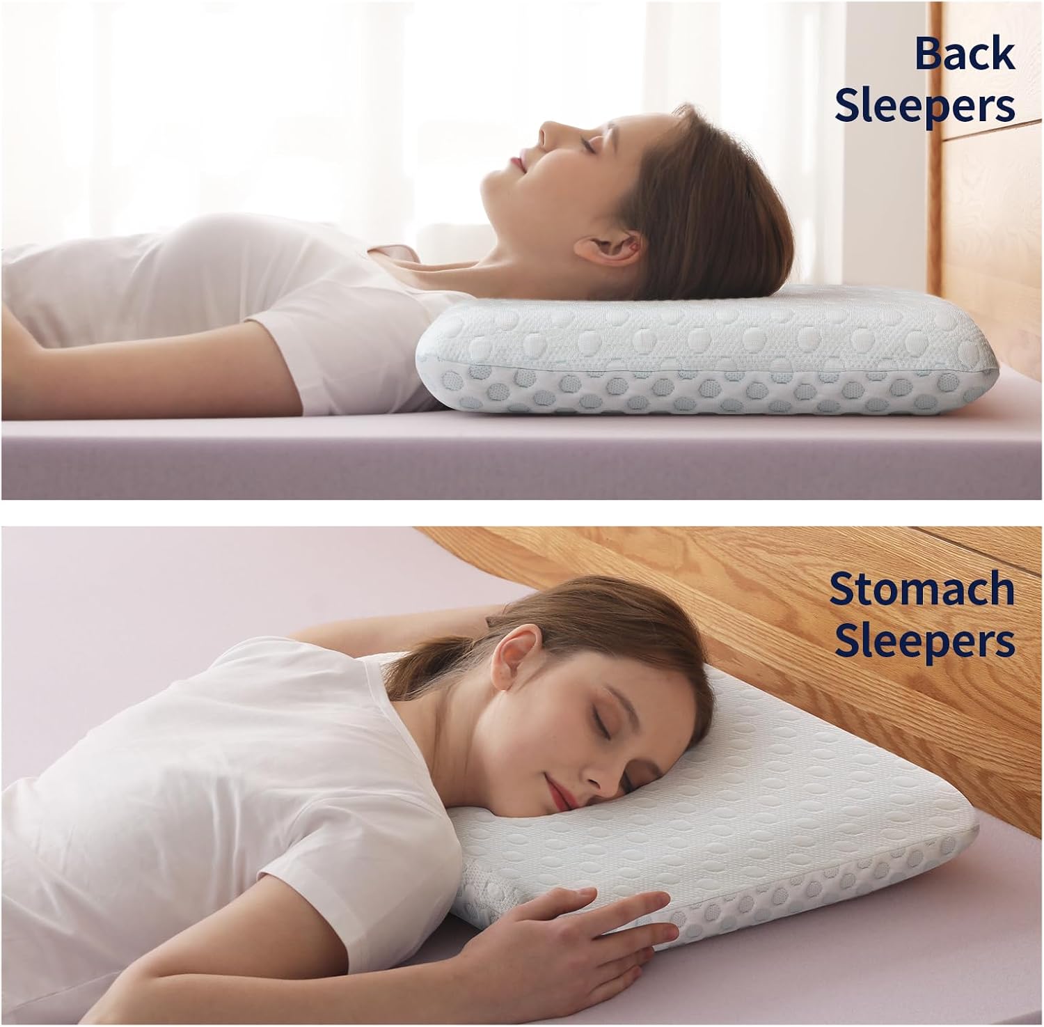HcoreMemoryFoamHome Hcore Ultra Thin Pillow 2.25" Stomach Sleeping, Pillow for Side Back Stomach Sleepers, Gel Infused Memory Foam Pil…