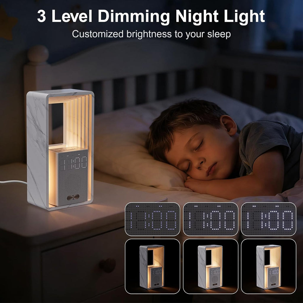 Hensam Sunrise Alarm Clock Wake Up Light with Snooze & Timer, 20 White Noise Sleep Sounds Machine, Dimmable Bedside Night Light for…