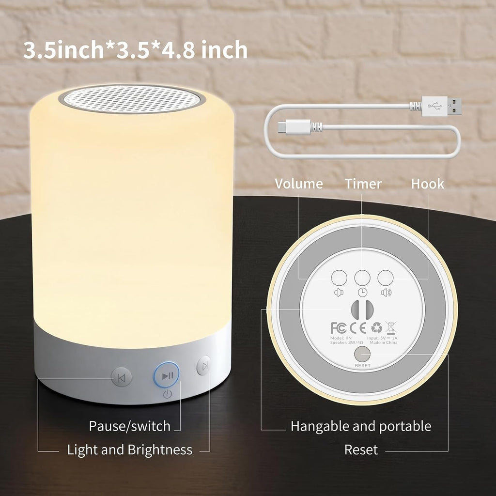 Kipcush® Night Lights, White Noise Machine – 20 Non-Looping Sleep Sounds, Rechargeable Battery, Touch Control