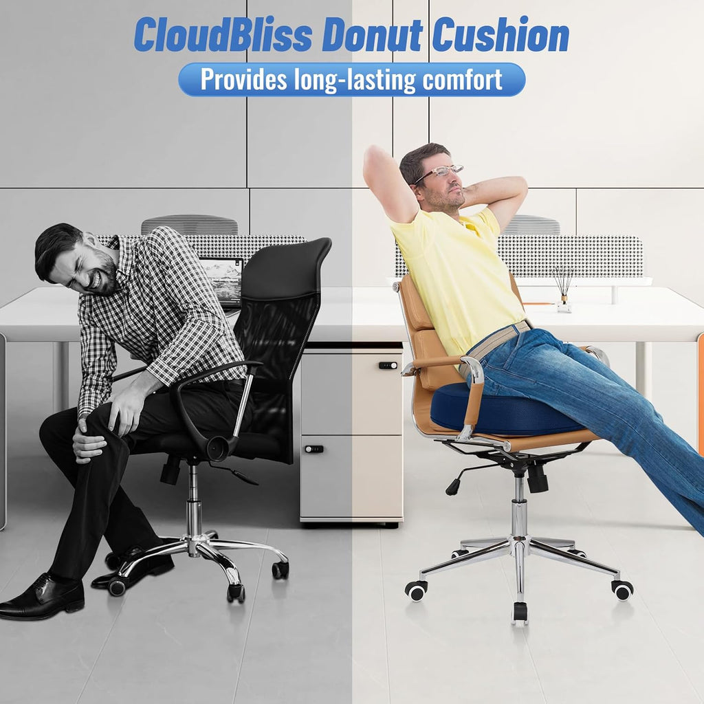 CloudBliss Donut Pillow Seat Cushion Chair Pad for Tailbone and Hemorrhoids, Memory Foam Seat Chair Cushion for Men and Women for Home & Of…