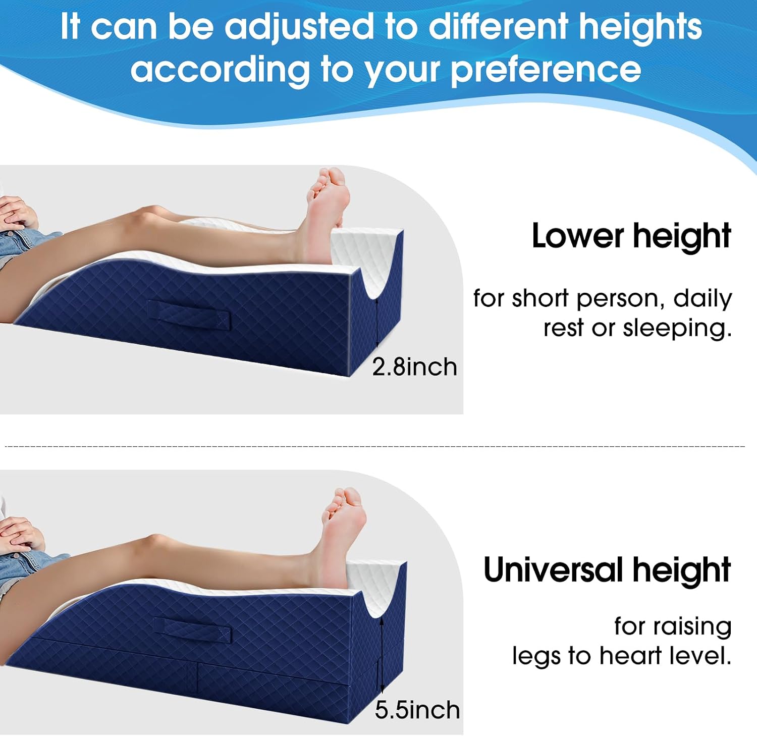 TranquilRelax TranquilRelax Elevation Pillows for Leg After Surgery, Memory Foam Adjustable Wedge Pillow for Injury or Rest, Ankle P…
