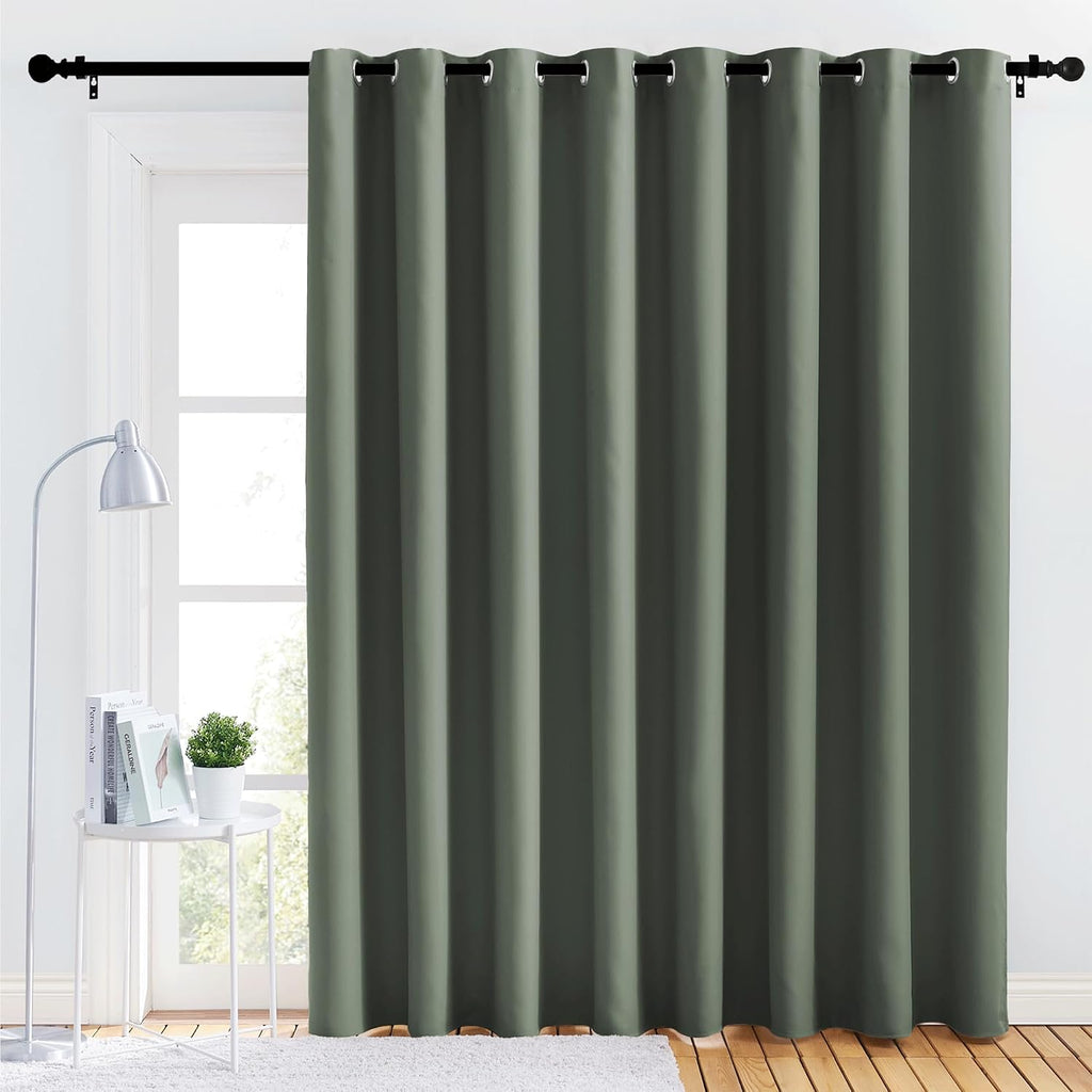 NICETOWN Lower Noise Room Divider Curtain Screen Partitions, Dark Mallard, 1 Panel, 84" Tall x 120" Wide, Blackout Sound Reducing Divider…