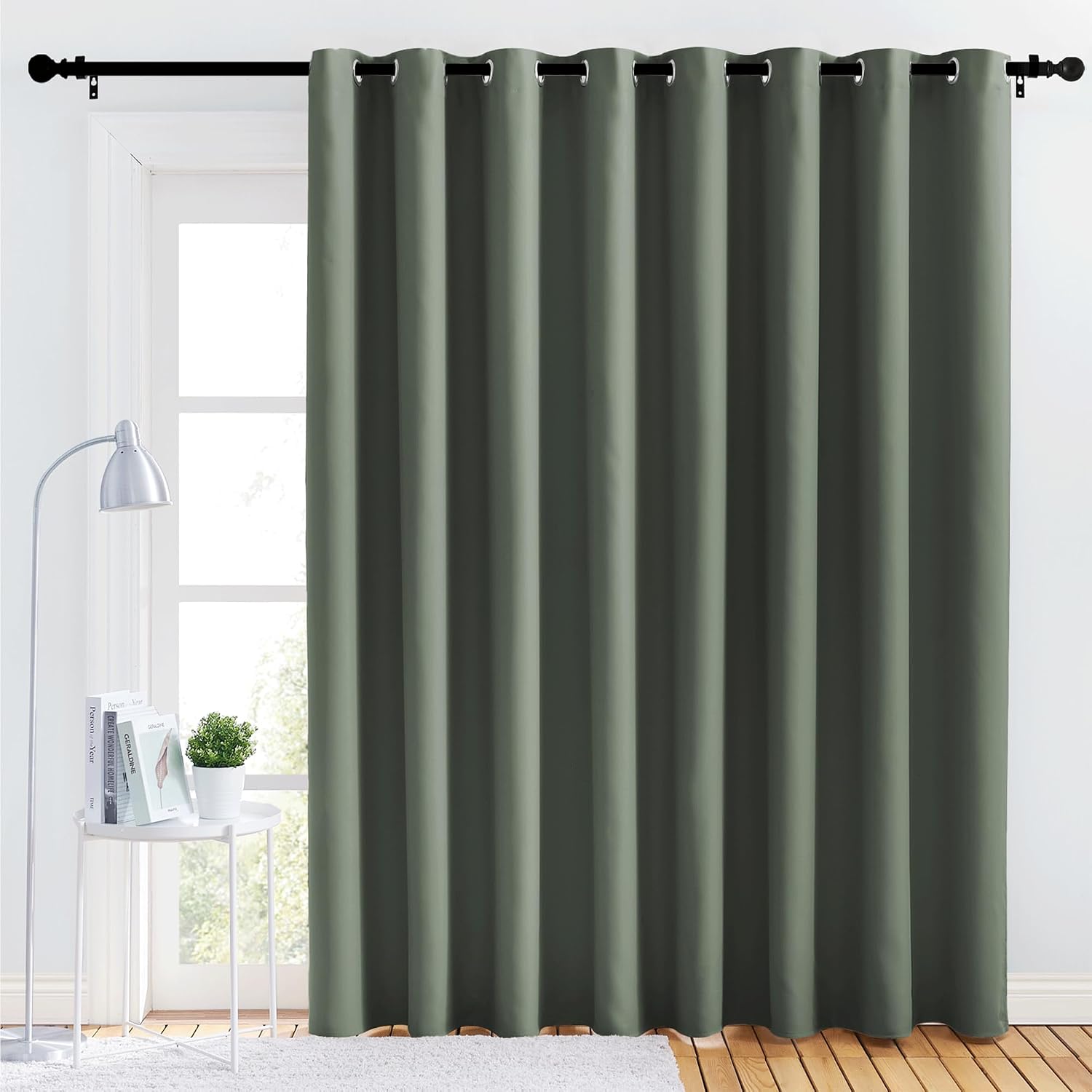 NICETOWN Lower Noise Room Divider Curtain Screen Partitions, Dark Mallard, 1 Panel, 84" Tall x 120" Wide, Blackout Sound Reducing Divider…