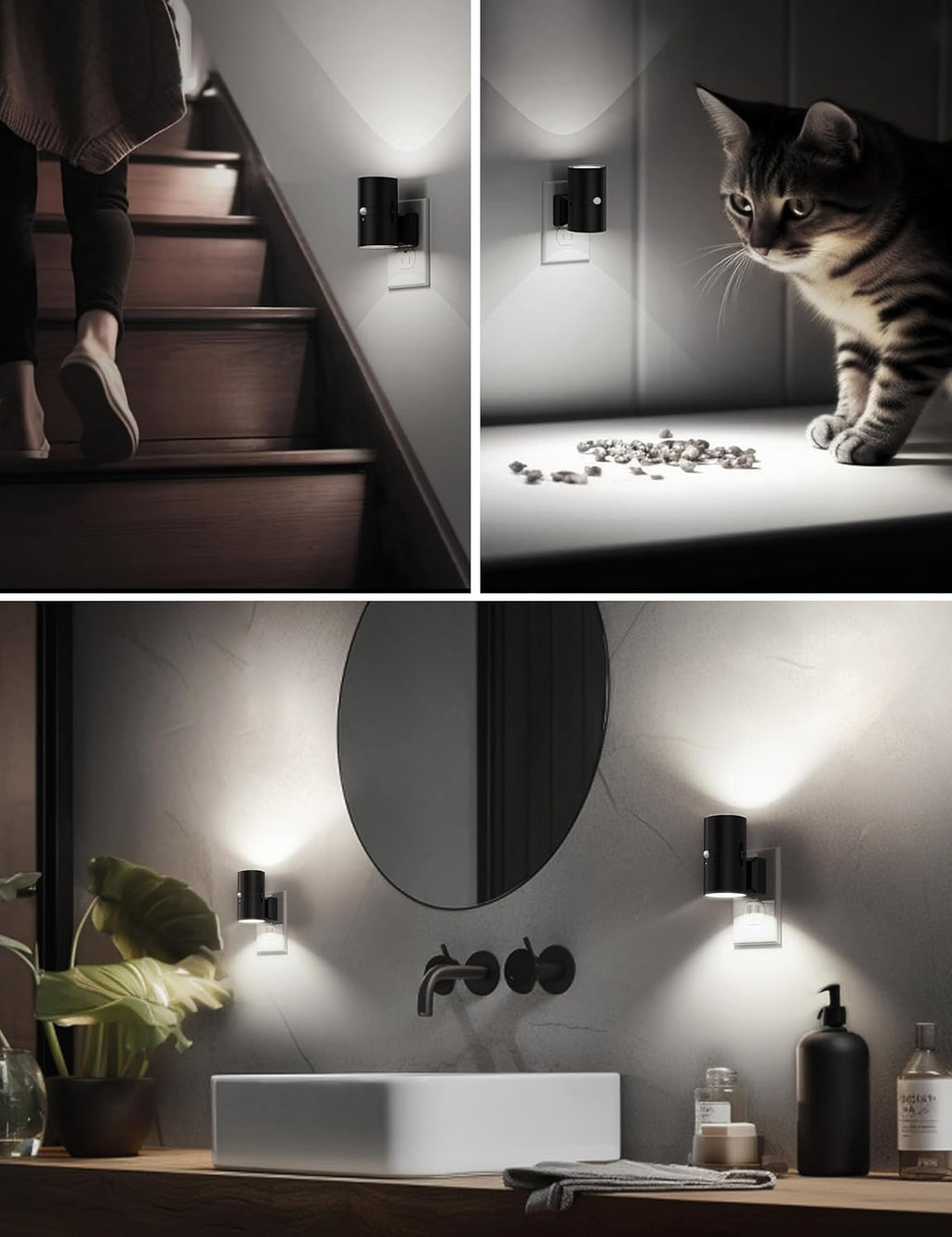L LOHAS LED Motion Sensor Night Light, [2 Pack] Bright Nightlight, 5000K Daylight White, Motion Activated Night Light, Dimmable 0-100LM…