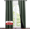 Nicetown Dark Mallard Blackout Curtains 84 inches Long, Full Light Blocking Drapes with Black Liner for Nursery, Noise Reducing Thermal Ins…