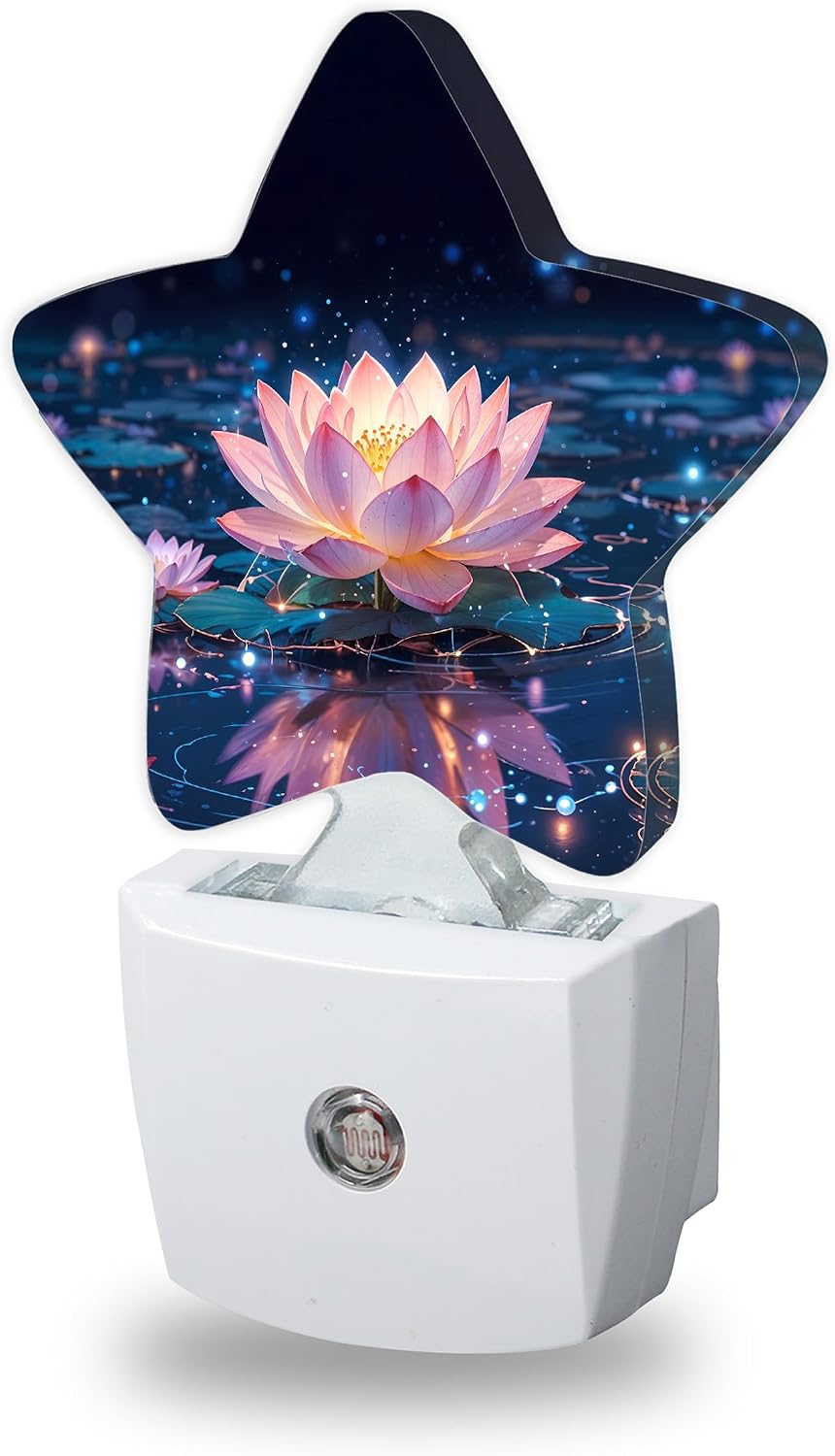 Pink Lotus Night Lights Plug Into Wall, Glitter Flower Dusk to Dawn Light Sensor Night Light for Kids, Energy Efficient Sleep Friendly…