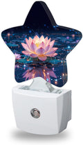 Pink Lotus Night Lights Plug Into Wall, Glitter Flower Dusk to Dawn Light Sensor Night Light for Kids, Energy Efficient Sleep Friendly…