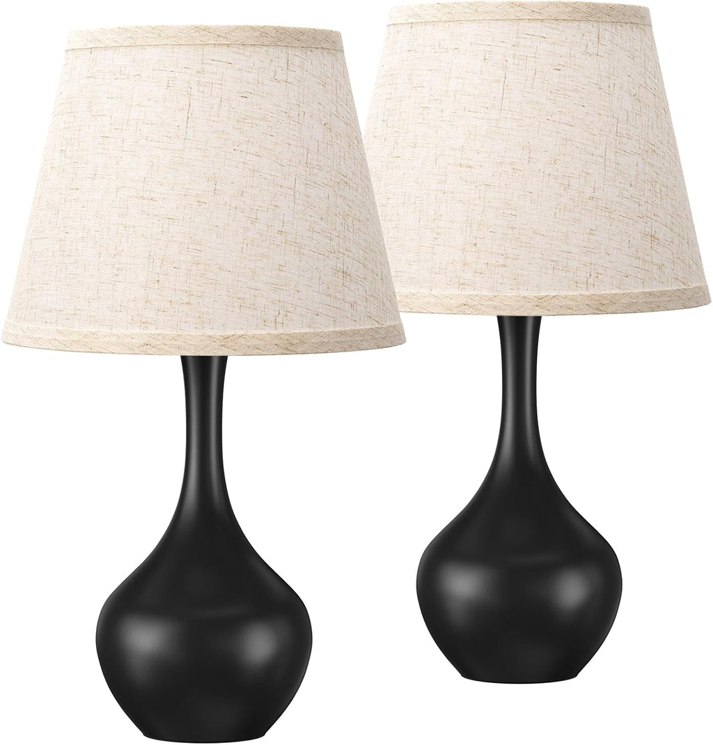 Seealle Touch Table Lamps for Bedroom Set of 2,3-Way Dimmable Small Bedside Lamps for Night Stands with Wires, Black Desk Lamps for Kids…