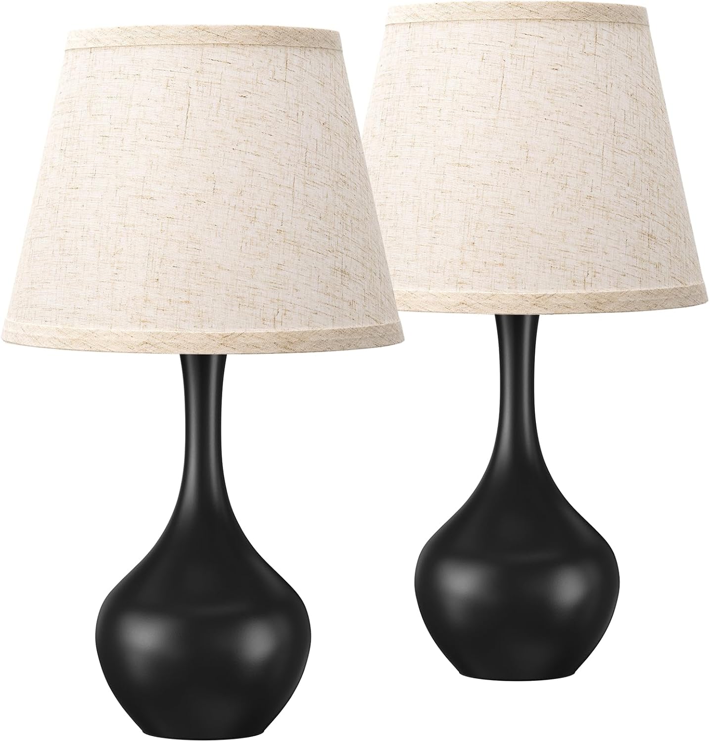 Seealle Touch Table Lamps for Bedroom Set of 2,3-Way Dimmable Small Bedside Lamps for Night Stands with Wires, Black Desk Lamps for Kids…