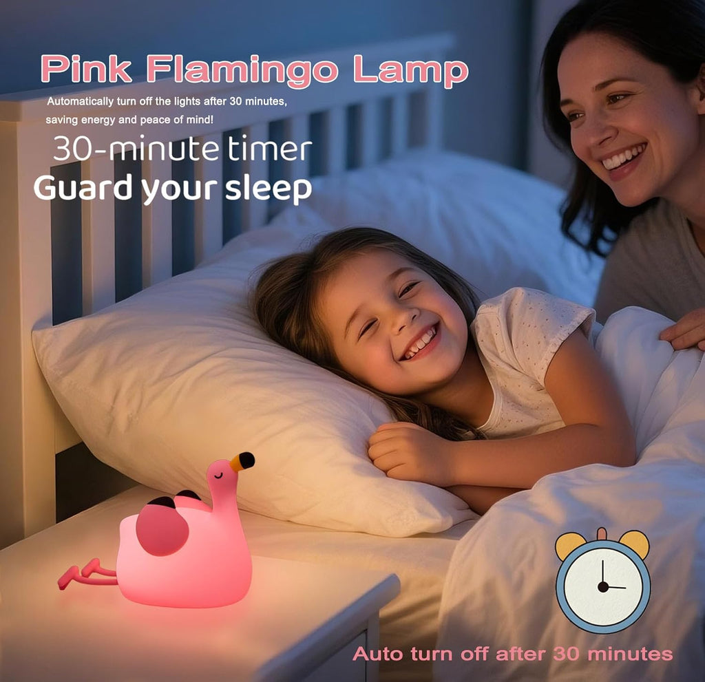 DREAMING MY DREAM Flamingo Night Light, Dimmable Silicone Animal Nursery Night Light, Pink Flamingo Lamp Decor for Kids Room…