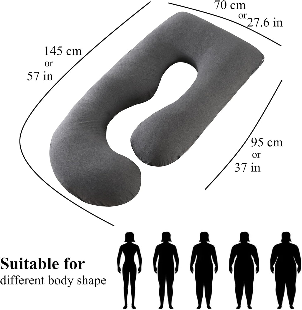 ALLOPERA Pregnancy Pillow, Full Body Maternity Pillow 57 inch, with Removable Washable Cover - Sleep Support for Legs, Back, Neck…