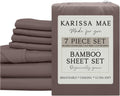 KARISSA MAE 7 Piece Pure Viscose from Bamboo Split King Size Sheet Set | 100% FSC Certified | Luxuriously Soft | Cooling | 18" Deep…