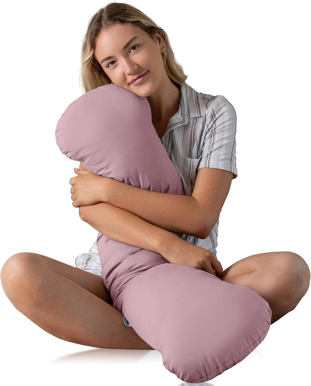 SleepCloud Weighted Body Pillow 6.5lbs - Weighted Pillow for Deeper Sleep (41” x 10”) - Cooling Body Pillows for Adults, Full Body Pillow…