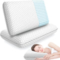 CushyOasis Memory Foam Pillows for Side, Back and Stomach Sleepers, Set of 2, Bed Pillow with Washable Cover and Breathable Mesh, Bed Pillo…